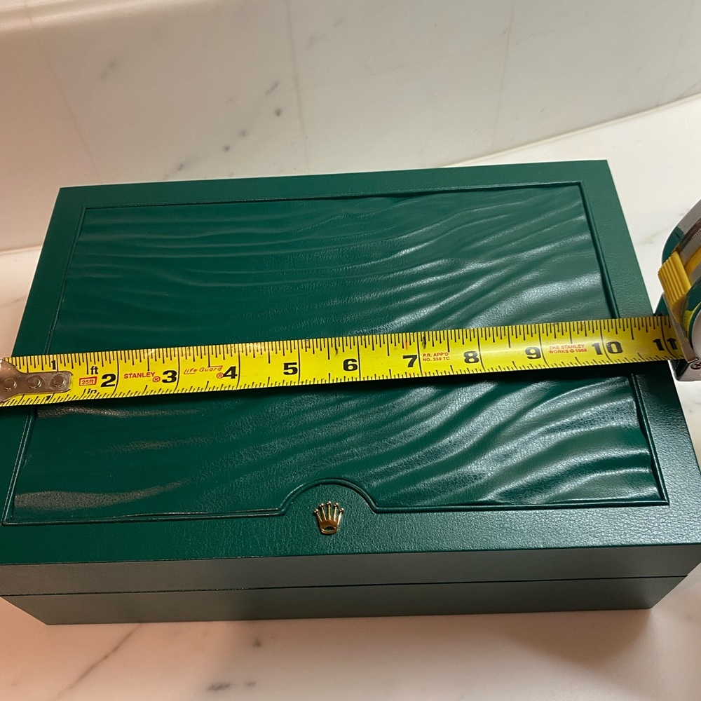 Empty Rolex box, green 11x11 inches brand new